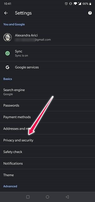Slett nettleserhistorikk Android Chrome Personvern og sikkerhet