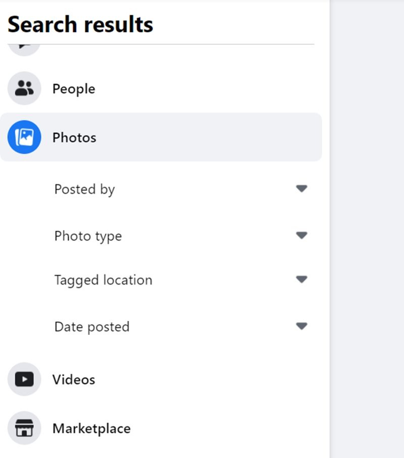 Facebook Søk på bilder og videoer