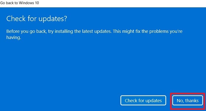 Windows11 Palauta Windows10 -päivitysten tarkistus