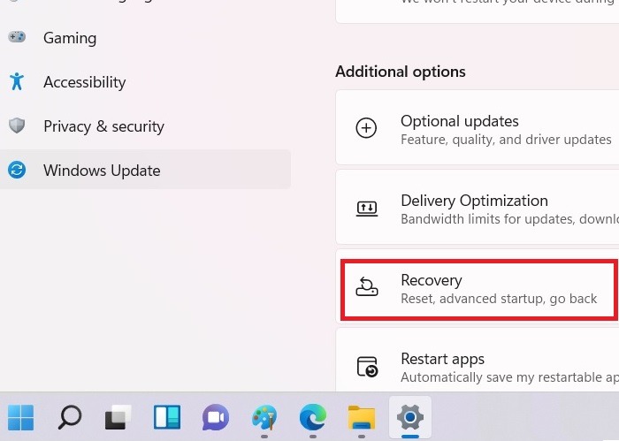Windows11 Palauta Windows10 -palautusvaihtoehto