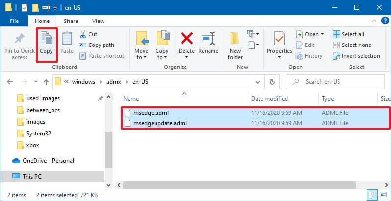 Microsoft Edge kopieringsspråk mallfiler