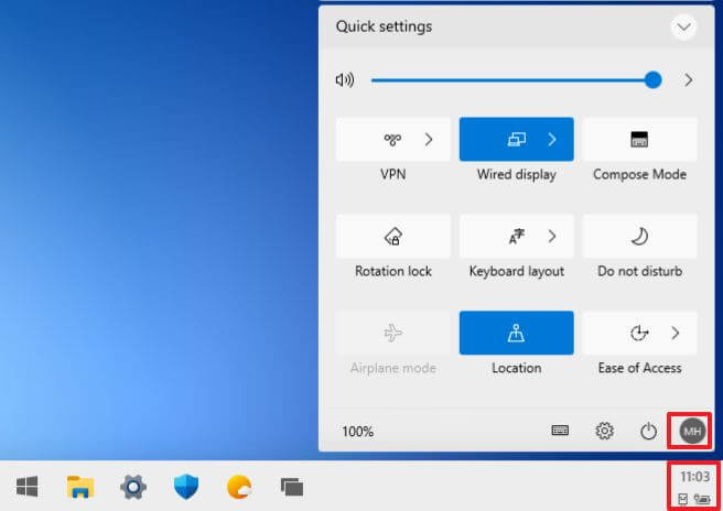 Windows 10X -profiilivalikko