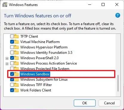 Windows 11 aktivera Sandbox