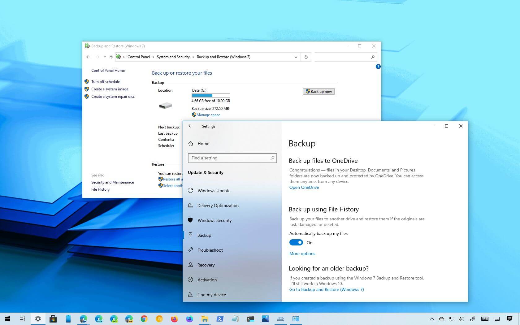Hvordan lage automatisk sikkerhetskopiering av filer på Windows 10