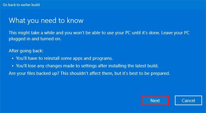 Windows 10 21H1:n asennuksen poistotiedot