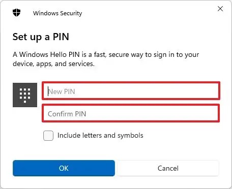 Konfigurer Windows Hello PIN