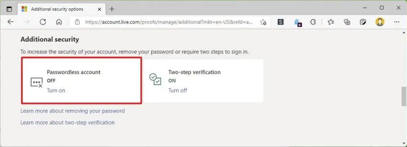 Poista salasanaton Microsoft-tili käytöstä