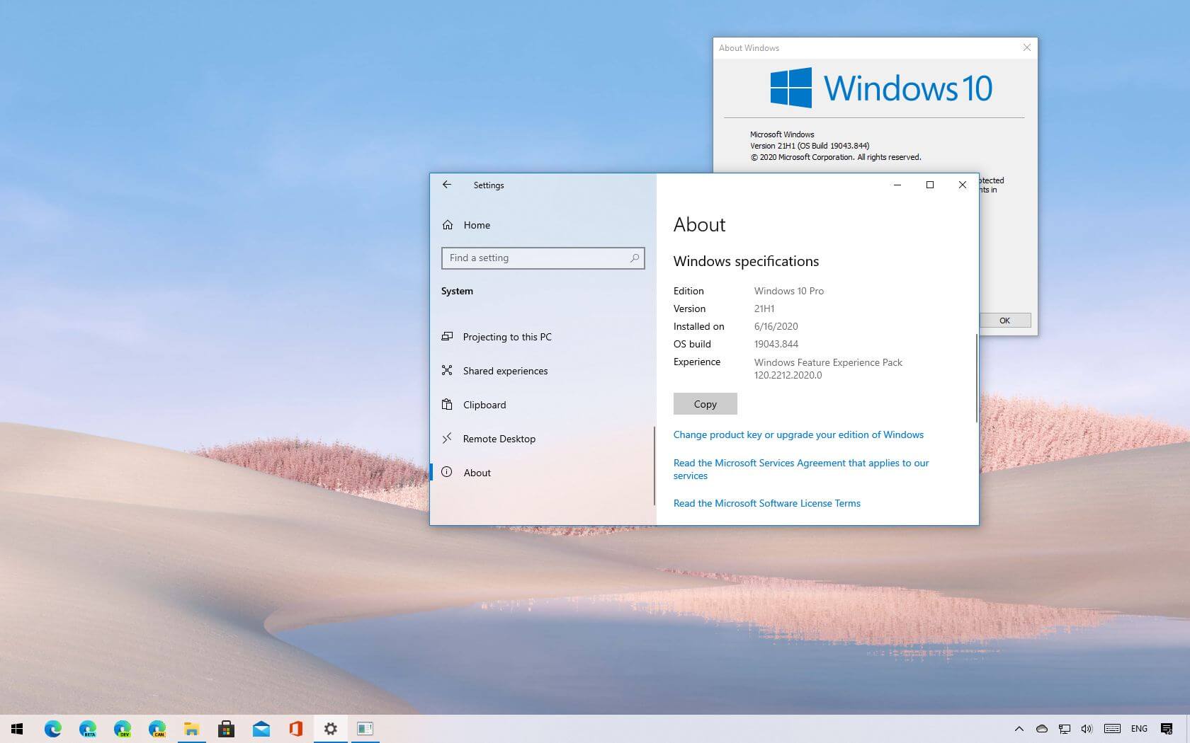 Kuinka tarkistaa, onko Windows 10 21H1 asennettu tietokoneellesi