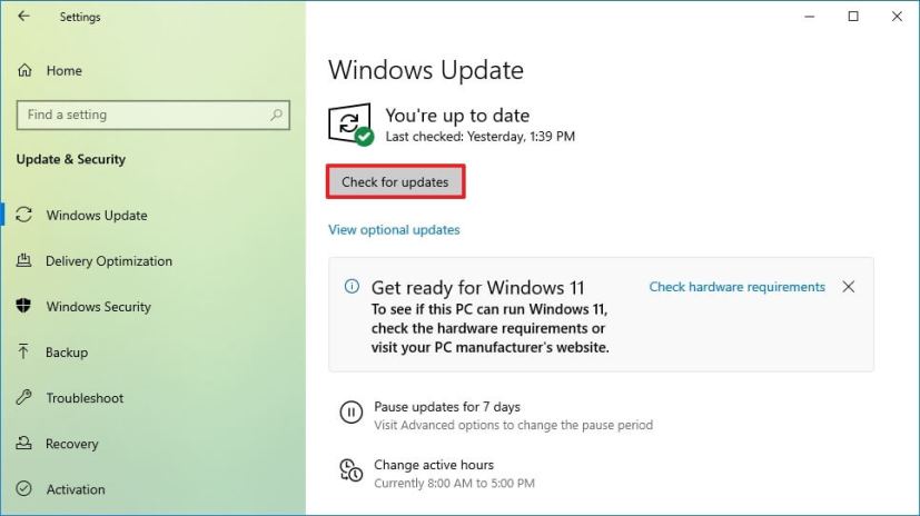 Windows Update-innstillinger