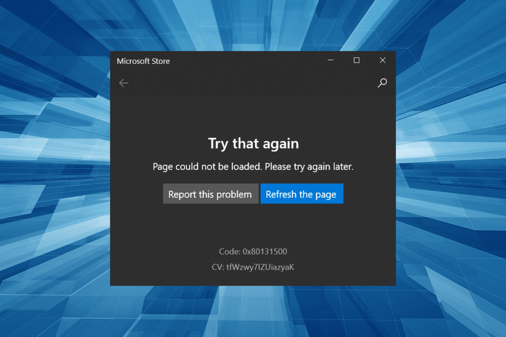 Koodi: 0x80131500: Korjaa tämä virhe helposti Microsoft Storessa