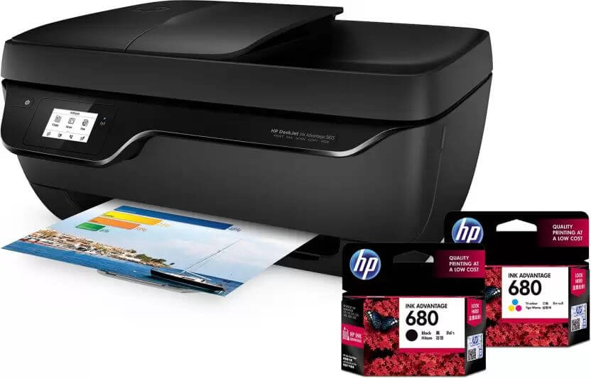 HP:n tulostin ja värikasetit Puuttuu tai viallinen tulostuspää