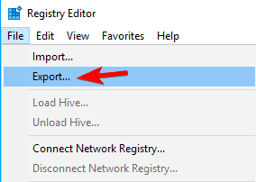 fileksportregister deaktiver Windows-nøkkel