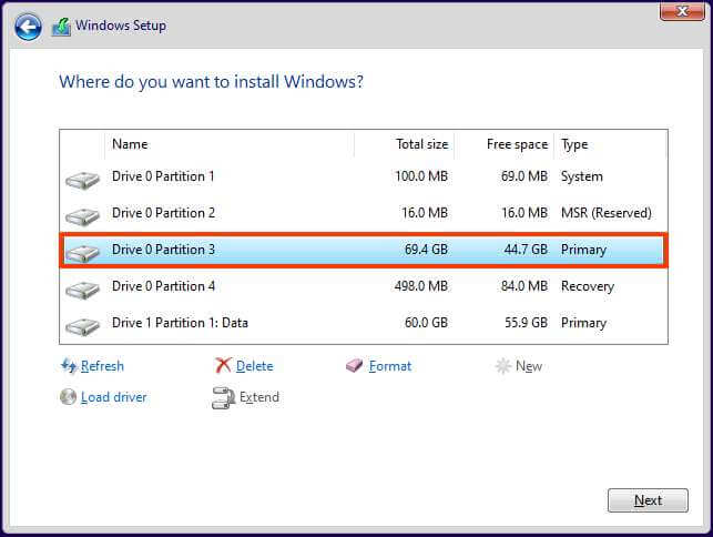 Ta bort partitioner Windows 11 installation