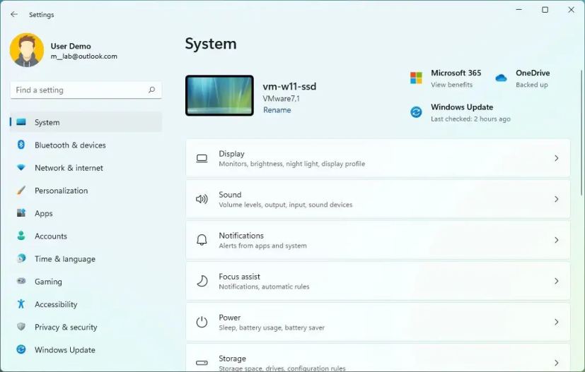 Appen Inställningar för Windows 11