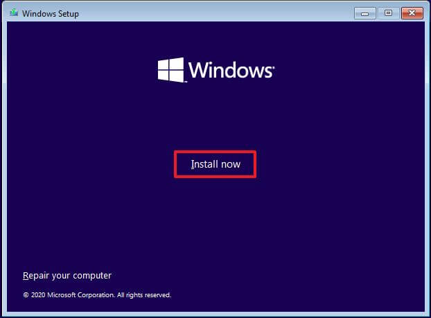 Windows 10 asennusvaihtoehto