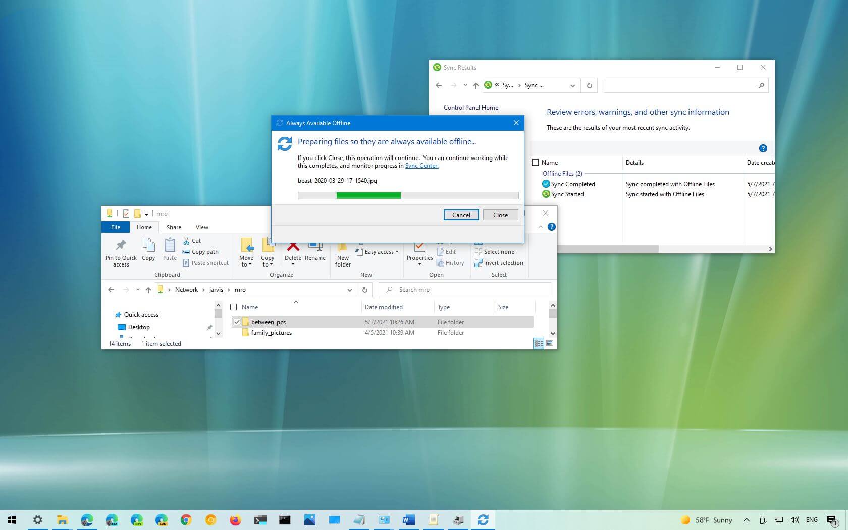Kuinka ottaa offline-tiedostot käyttöön Windows 10:ssä