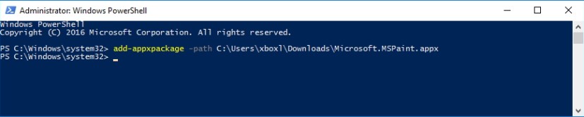 PowerShell-kommando for å installere signert appx-pakke på Windows 10