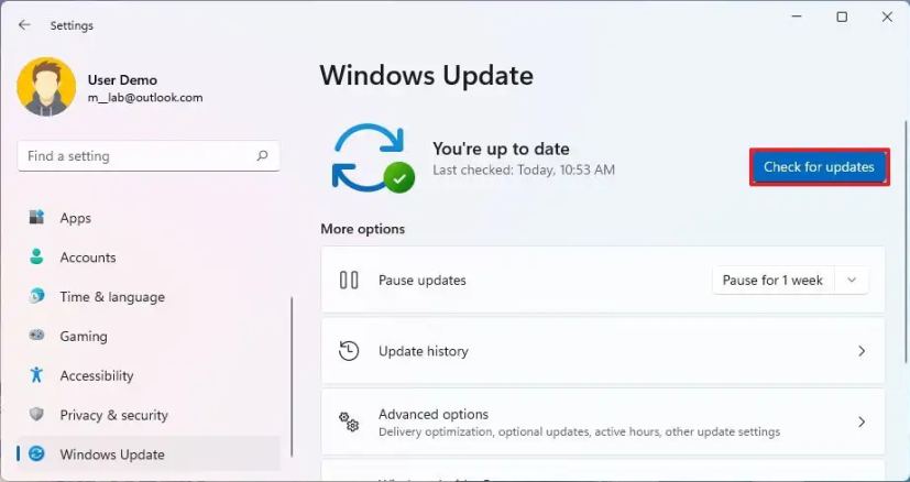 Windows 11 leta efter uppdateringar