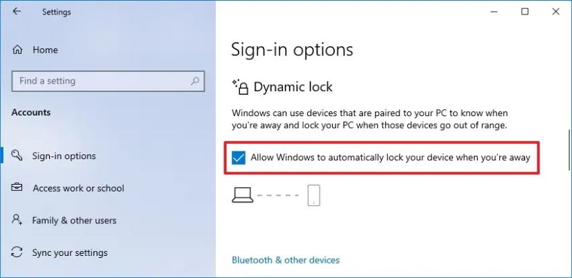 Windows 10 aktiverer dynamisk lås