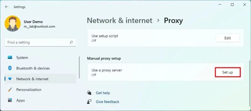 Windows 11 konfigurerer proxy-server manuelt
