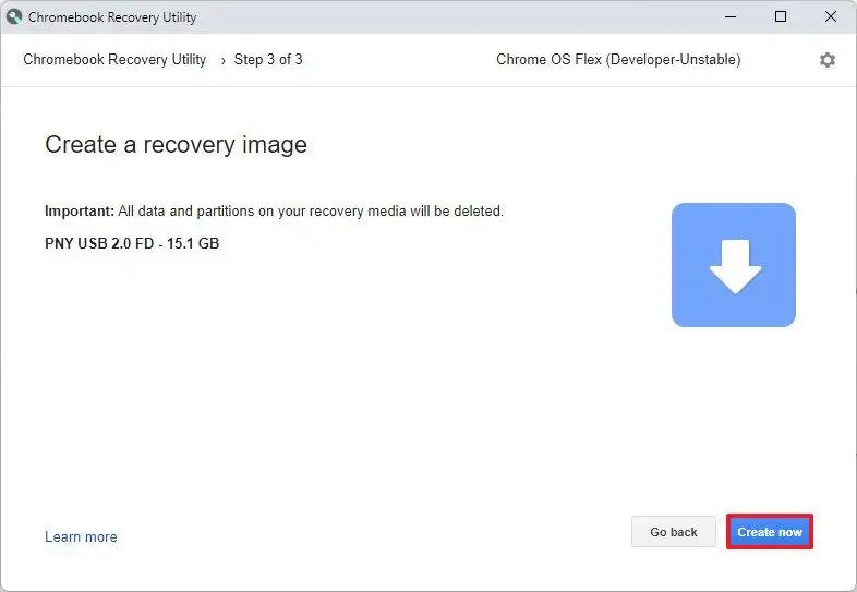 Skapa Chrome OS Flex-media