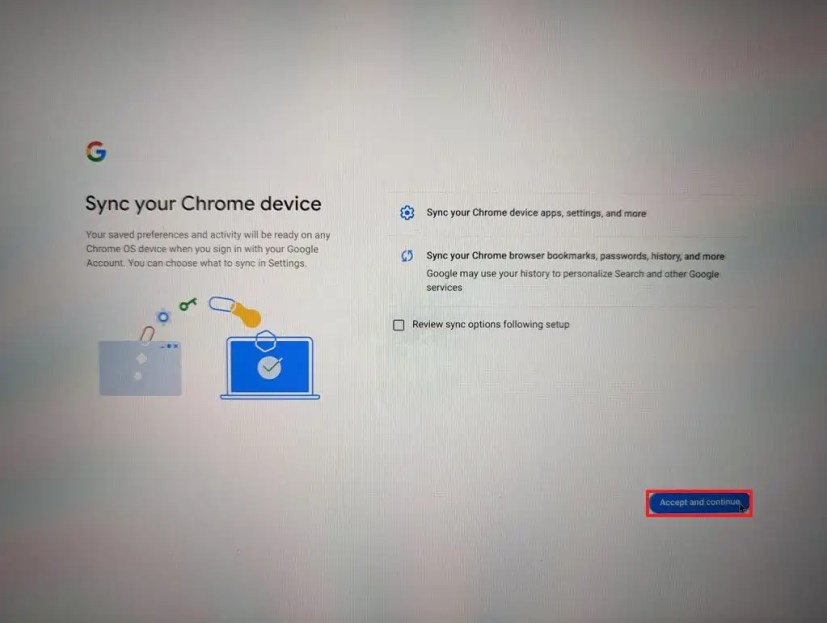 Chrome OS Flex-synkroniseringsinställningar