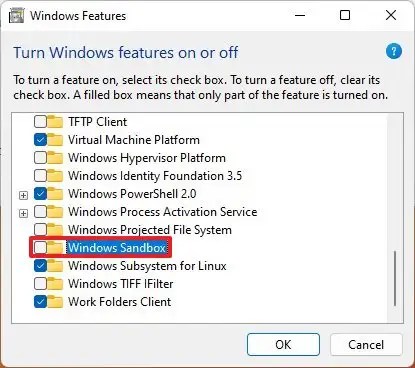 Poista vanhat Windowsin ominaisuudet käytöstä