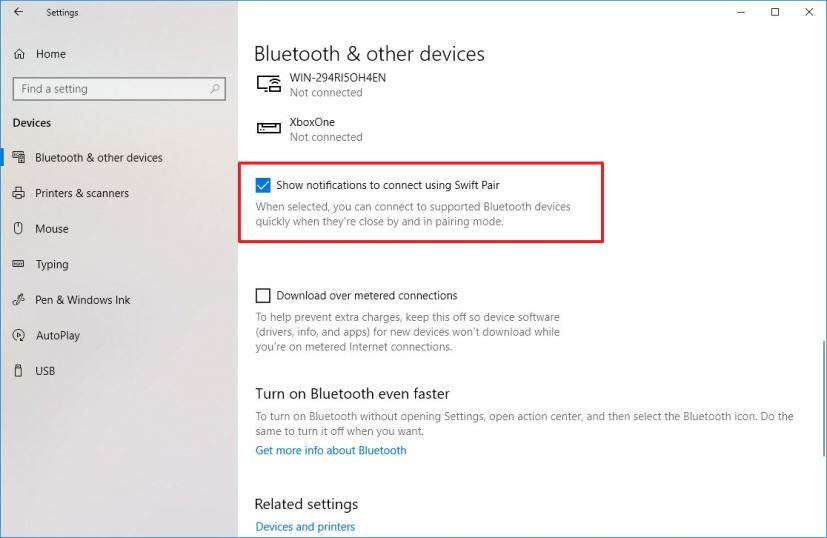 Aktiver Swift Pair på Windows 10