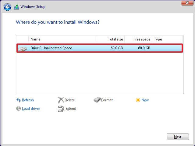 Valitse SSD asentaaksesi Windows 10