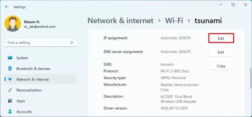 Windows 11 redigera IP-adress