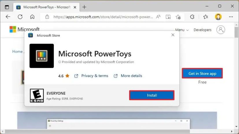 Microsoft Store installera PowerToys