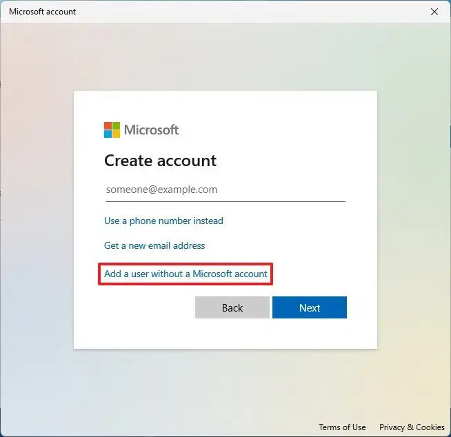 Legg til en bruker uten Microsoft-konto