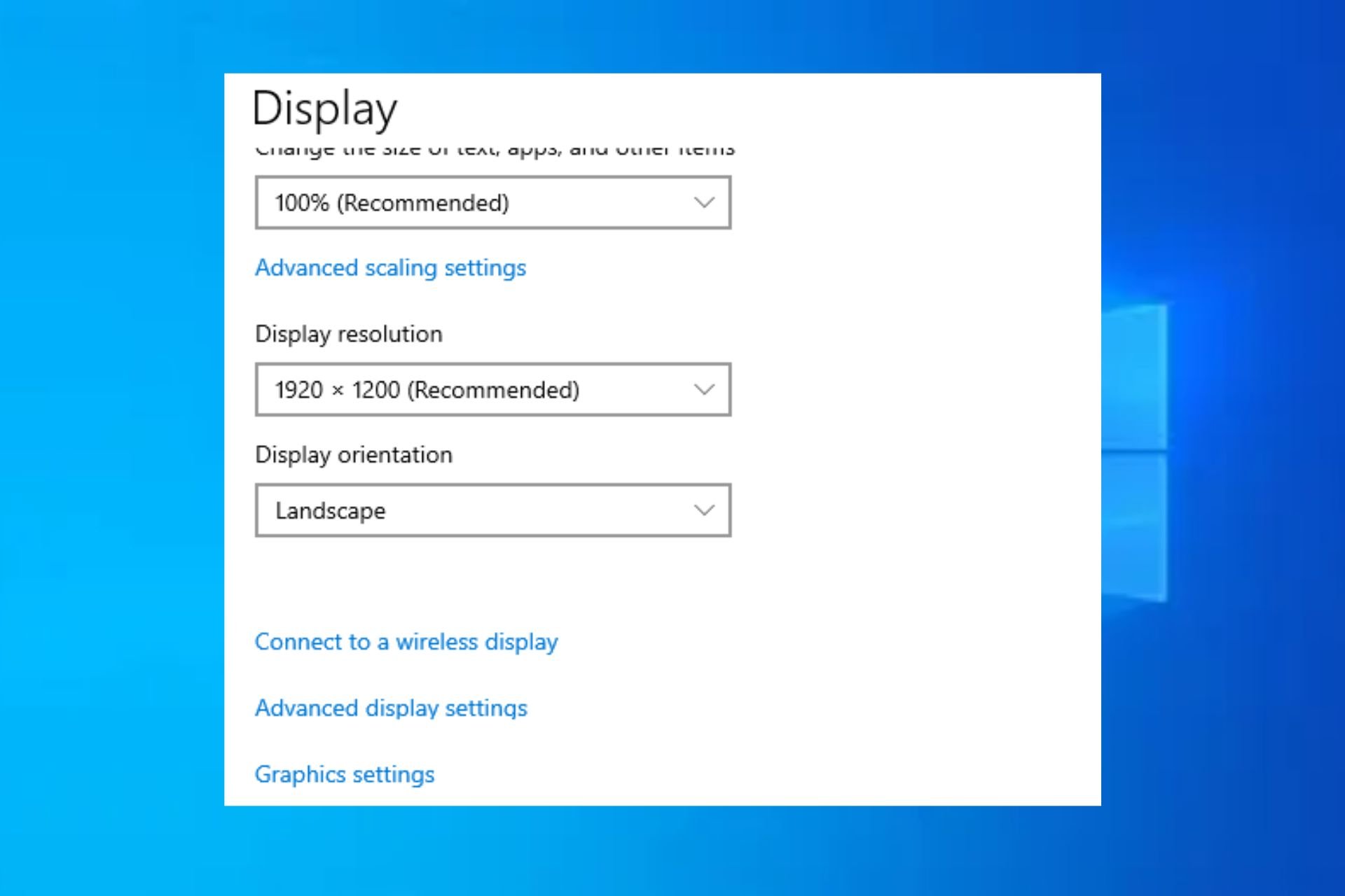 Fix: Inga avancerade skärminställningar i Windows 10