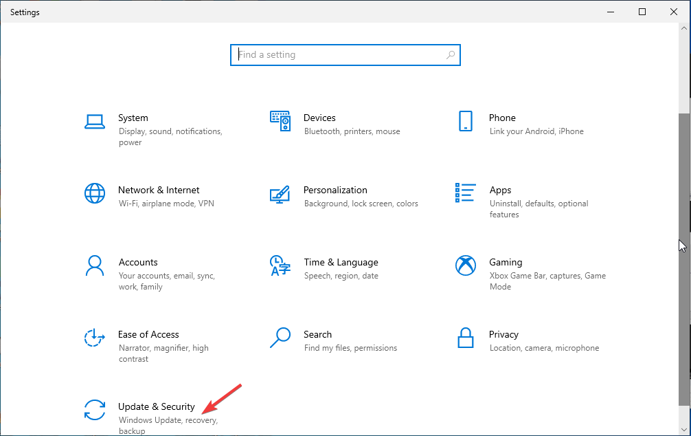 Windows 10 Uppdatering och säkerhetsrullningsfel