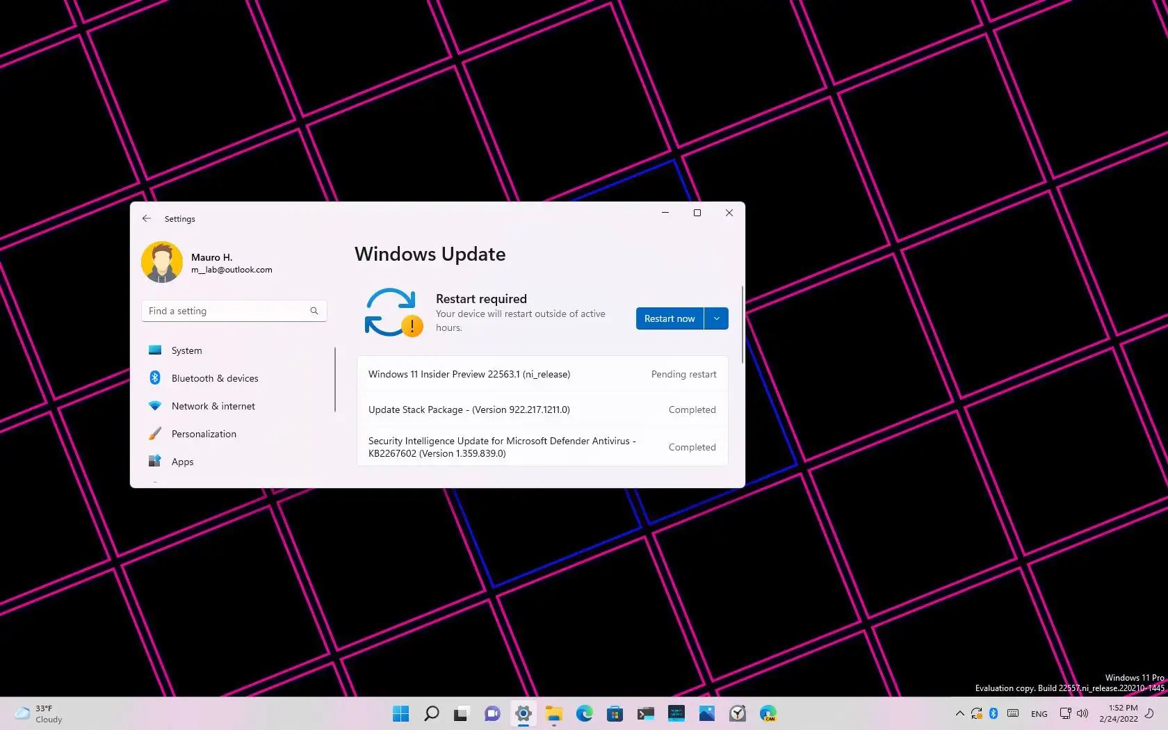 Windows 11 build 22563 uusilla ominaisuuksilla