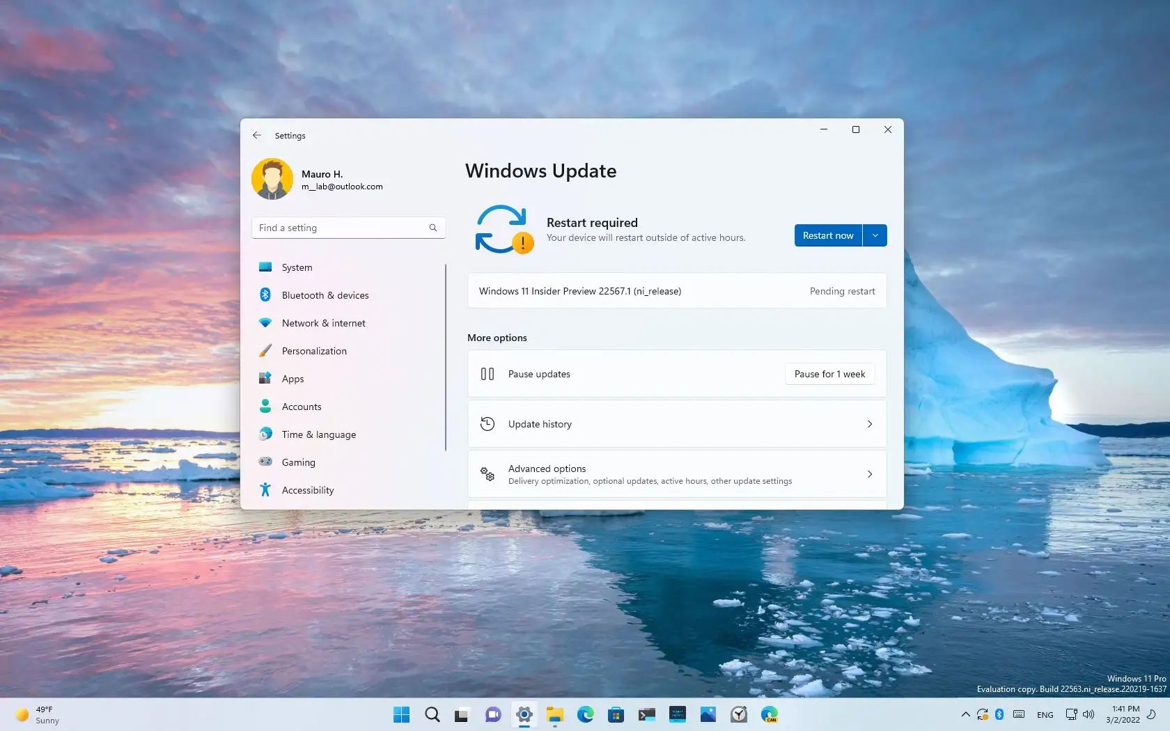 Windows 11 bygger 22567 utganger med nye funksjoner