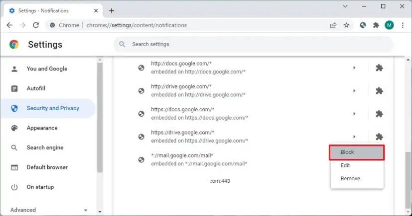 Chrome estää verkkosivustojen ilmoitukset 