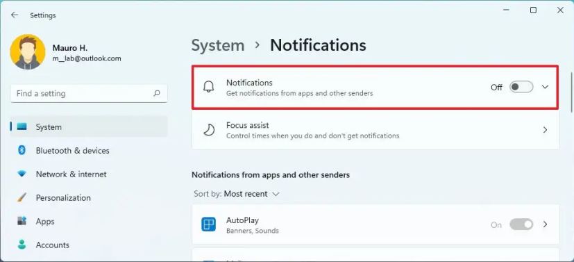 Windows 11 poistaa ilmoitukset käytöstä