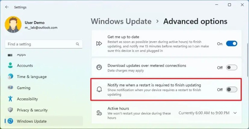 Windows Update poistaa ilmoitukset käytöstä