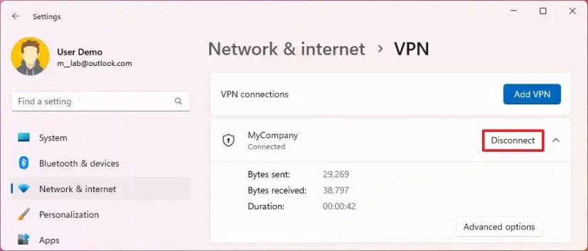 VPN-yhteys katkaistaan