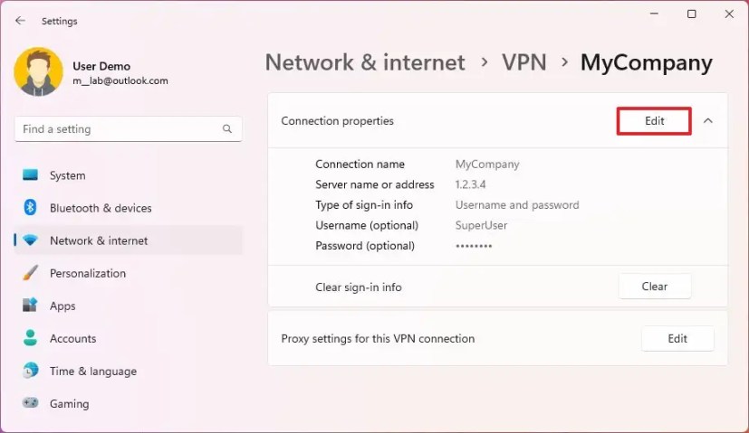 VPN-yhteyden ominaisuudet