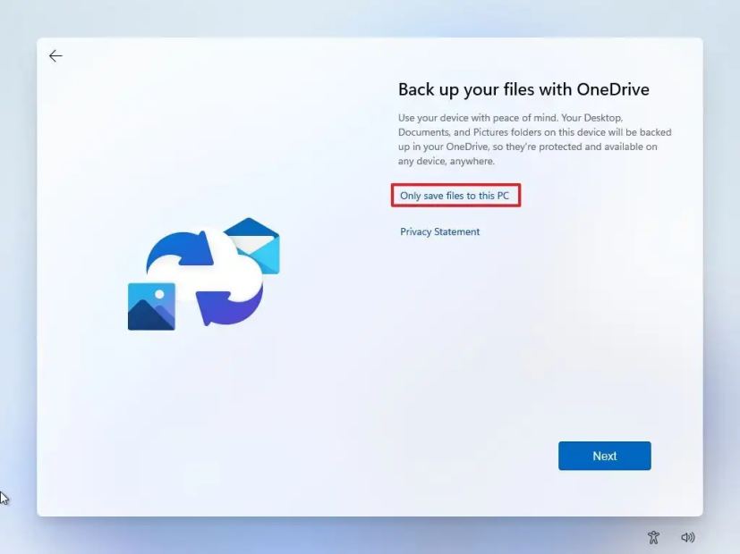OOBE OneDrive -varmuuskopiointiasetukset
