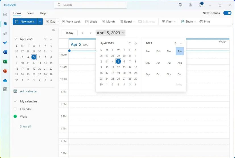 Uusi Outlook-kalenteri