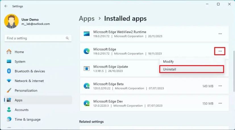 Windows 11 poistaa Edge-selaimen