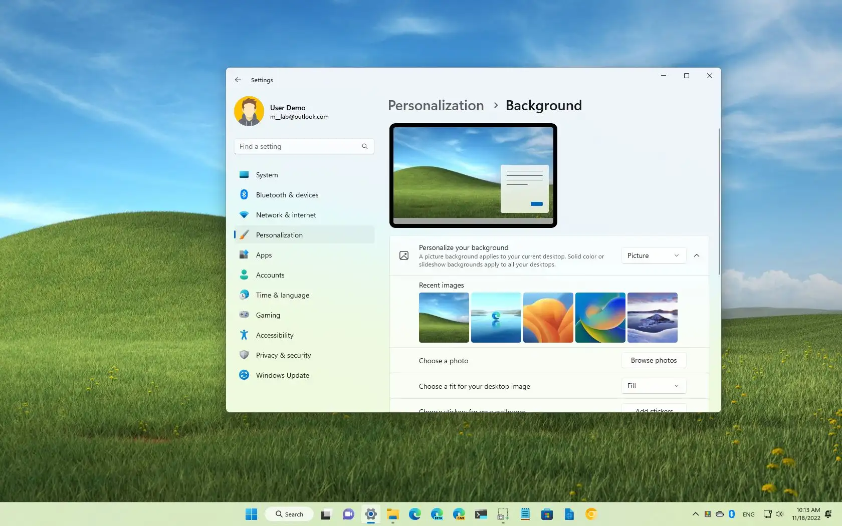 Hur man ändrar bakgrundsbild automatiskt i Windows 11