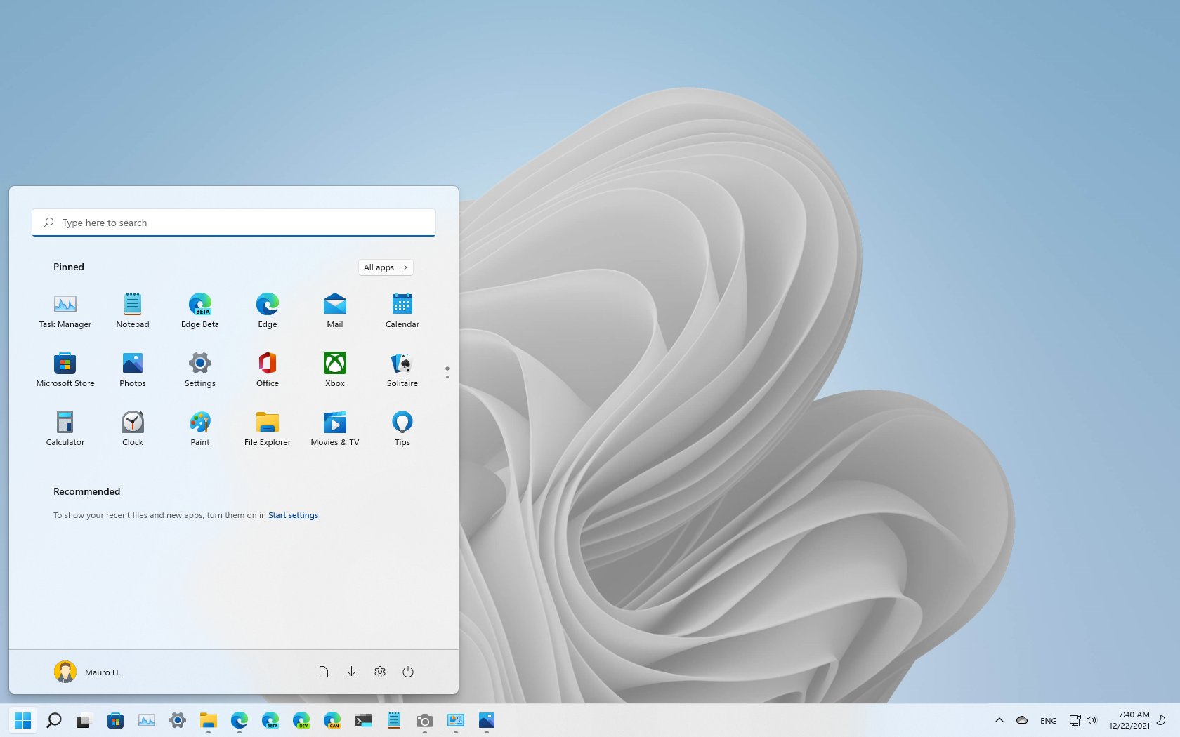 Last ned Windows 11: Christmas snow-white bloom bakgrunnsbilde