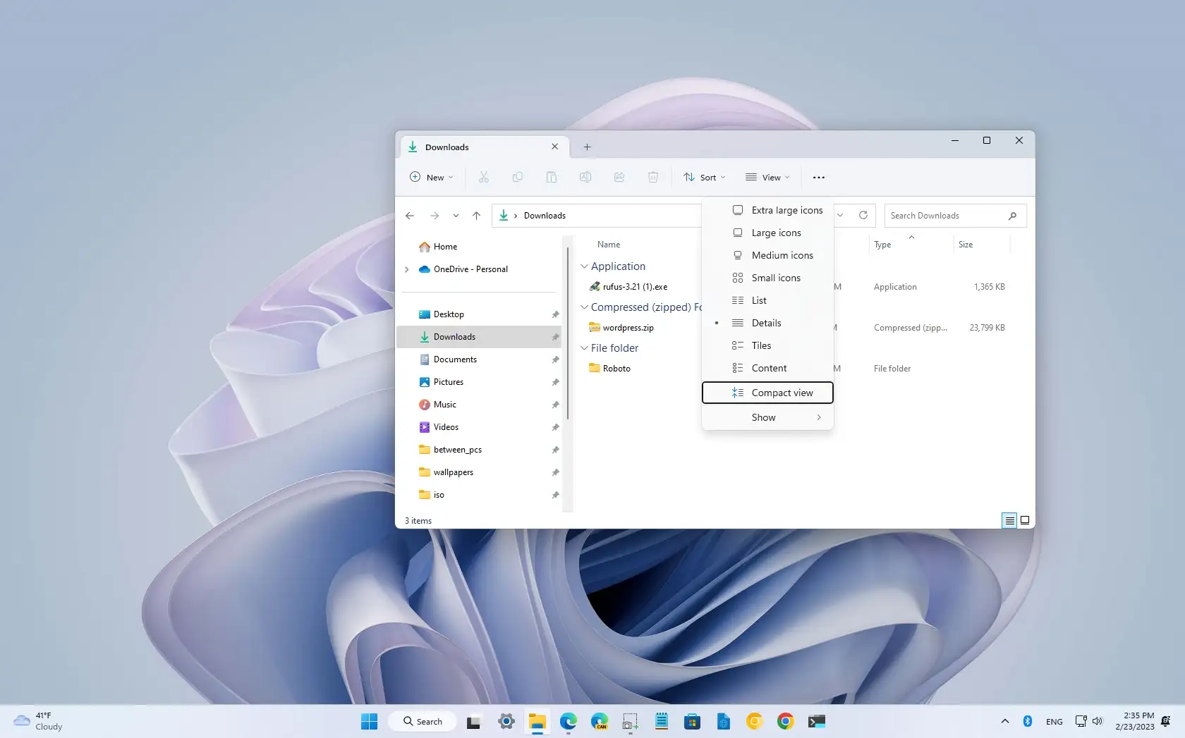 File Explorer Compact -näkymän ottaminen käyttöön Windows 11:ssä