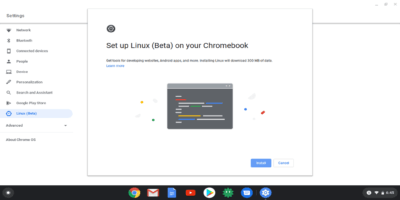 Chromeos Linux Beta Setup-funktion