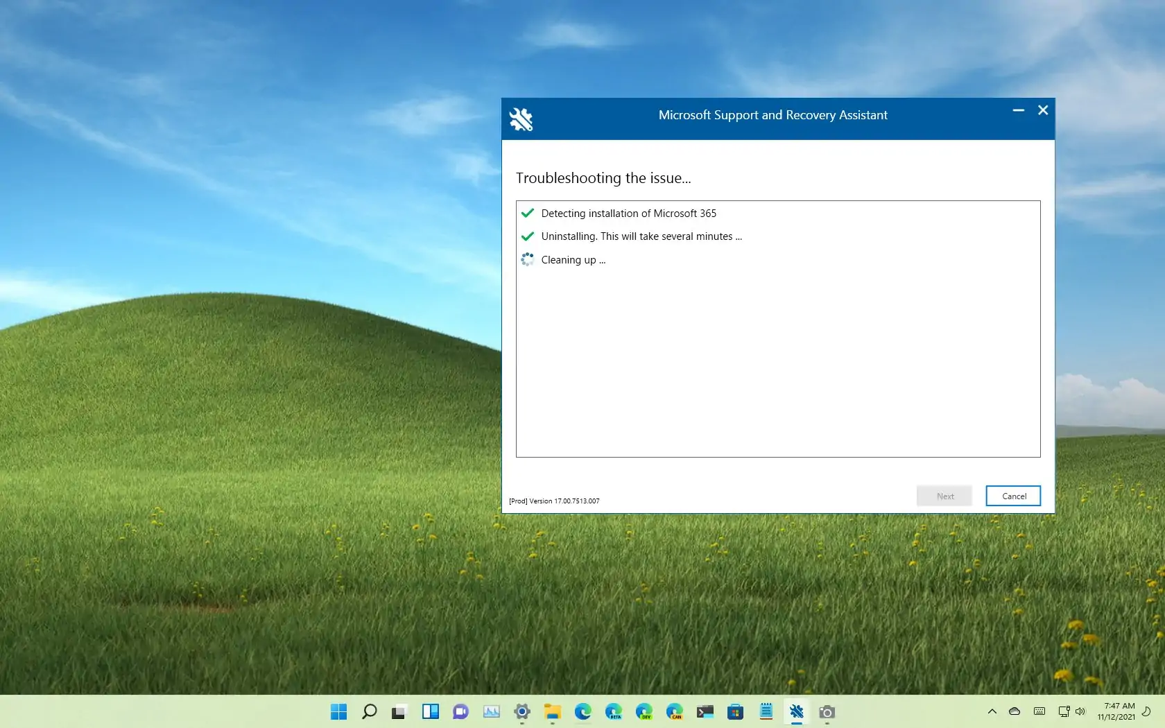 Office 2021:n tai Microsoft 365:n asennuksen poistaminen Windows 11:ssä