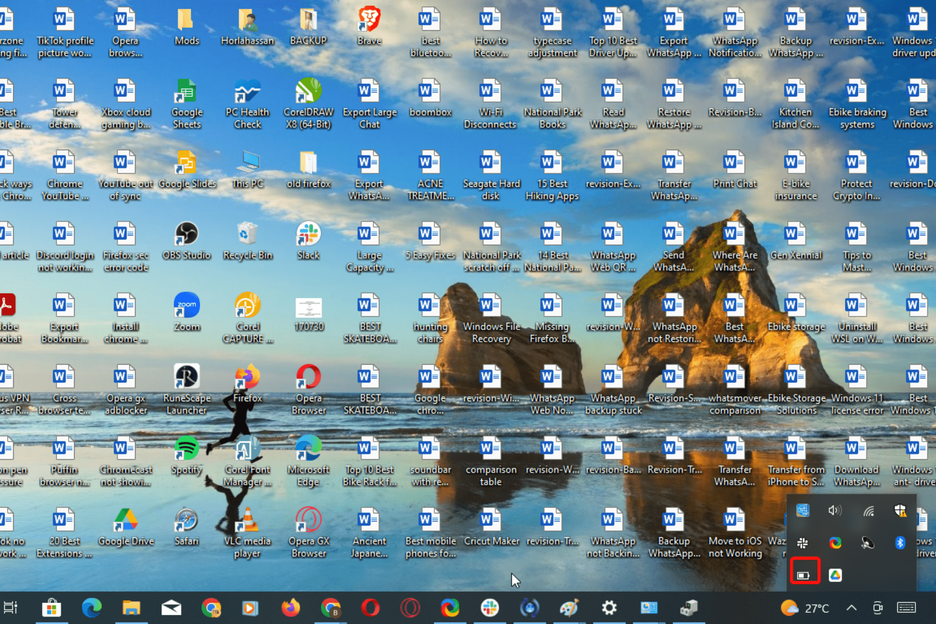 Windows 10:n akkukuvake puuttuu